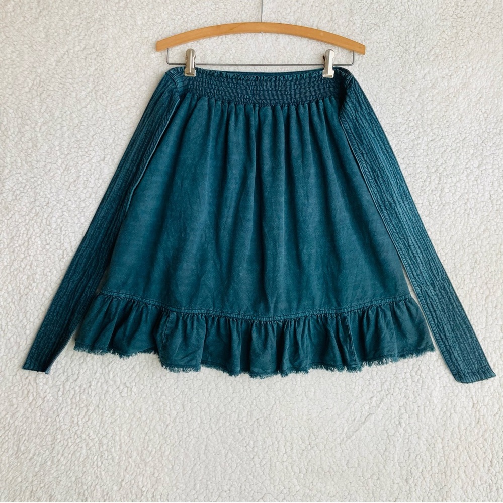 Anthropologie Pilcro Women’s teal Amora Ruffled Mini Skirt, Sz M - Picture 12 of 15
